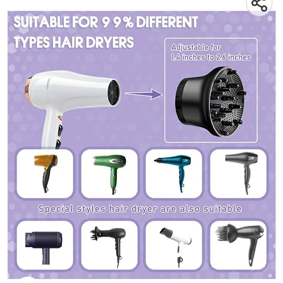 Brand new, used twice, adjustable hair diffuser. Works great, fits most dryers. - Picture 6 of 6